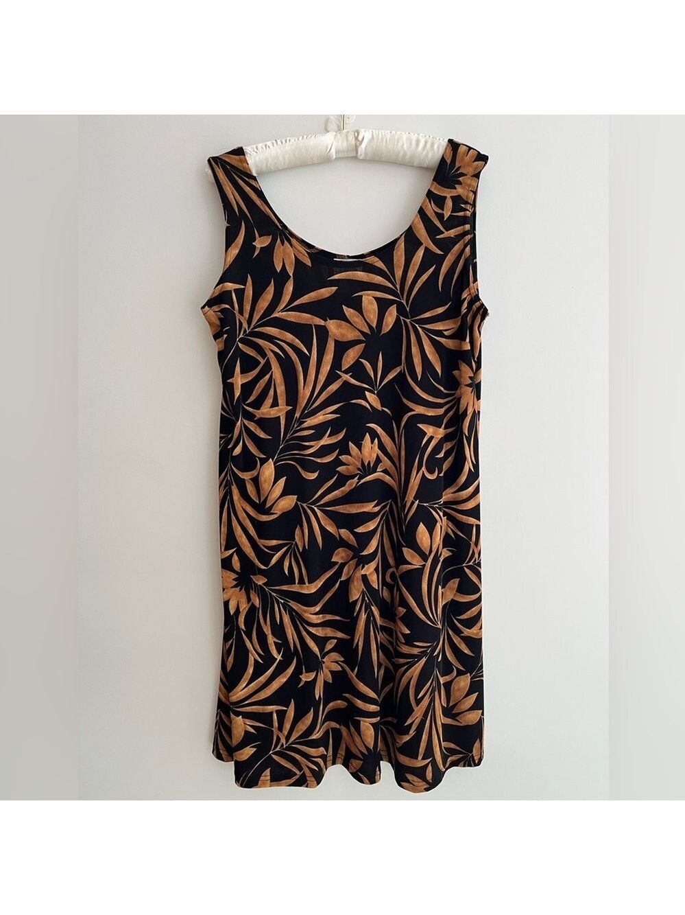 JOSTAR Sleeveless Dress Trapeze A Line Scoop Neck Floral Stretch Travel Resort